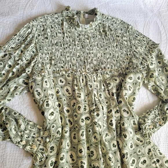 Chloe Pintucked Crepe Psychedelic Flower Print Shift Dress Size 42 - Picture 6 of 13